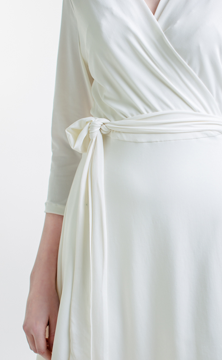 White silk hot sale wrap dress